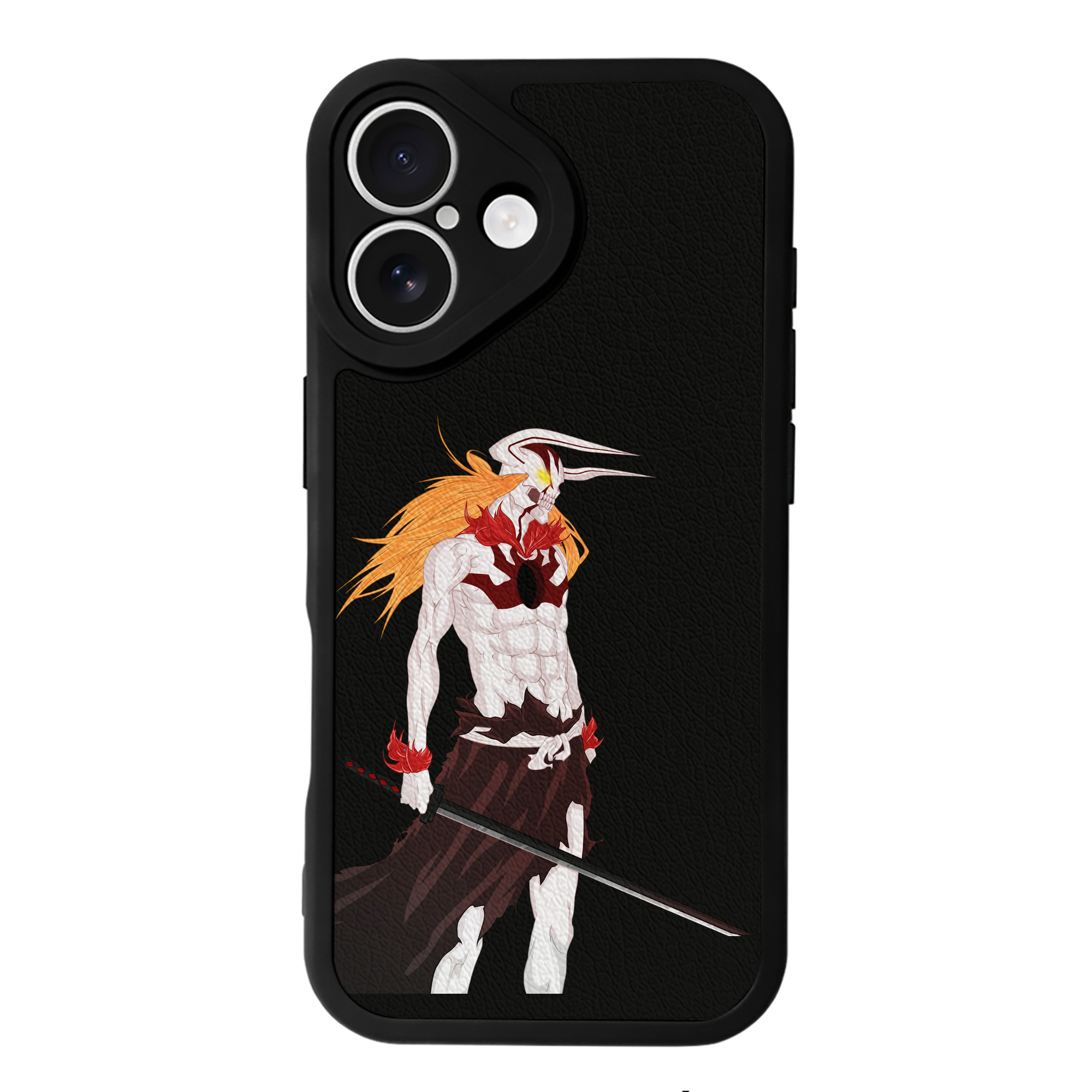 （画像用） ブリーチ 黒崎一護（くろさき いちご）BLEACH Kurosaki Ichigo 【iPhone 16シリーズ対応】シリコンスマホケース（レザー調） 材質：シリコン